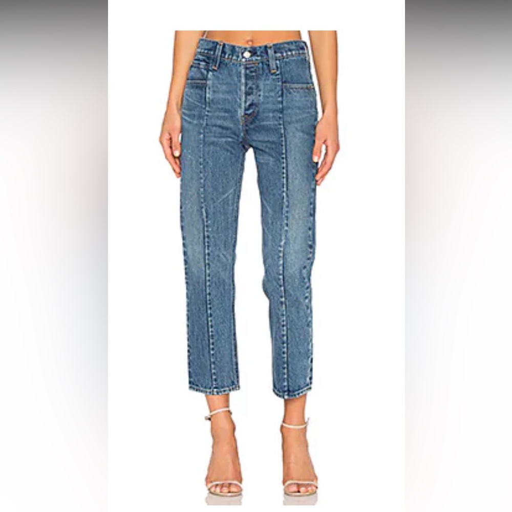 Levi’s women’s altered straight 25 seam down leg. Blue. Pleat
